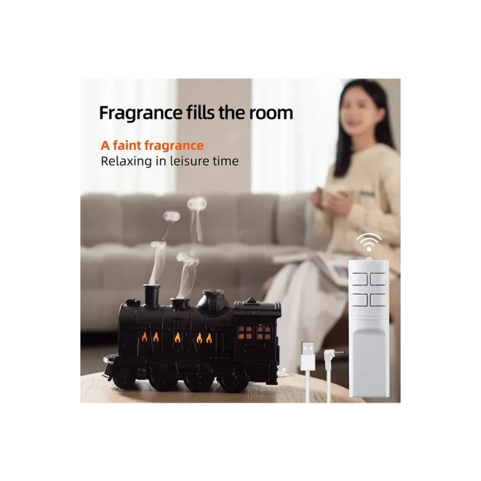 Tren Şeklinde Buharlı Oda Hava Nemlendirici Işık Buhar Makinesi Kumandalı