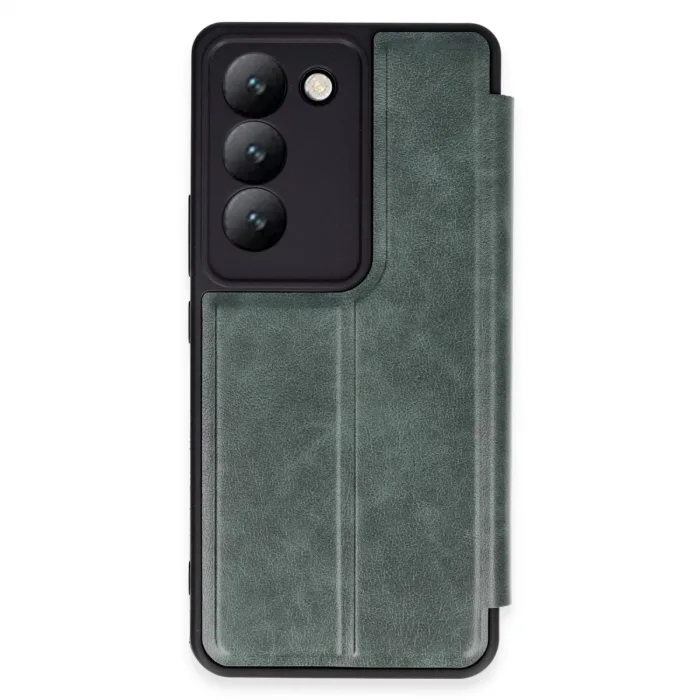 Vivo V30 Lite 4g Kılıf Flip Cover - Koyu Yeşil