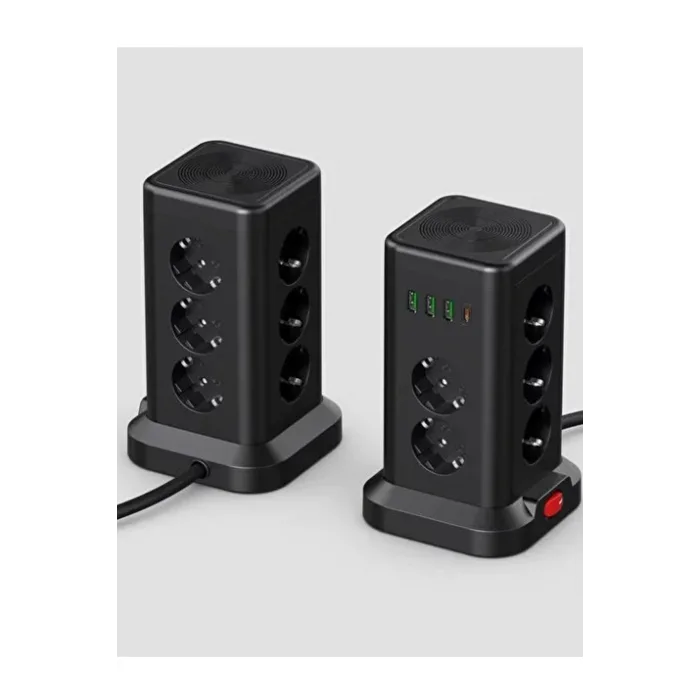 Wp711 Akım Korumalı Priz Kablosuz Şarj İstasyonu 11x Soket 3x Usb 1xtype-c Kablolu Grup Priz