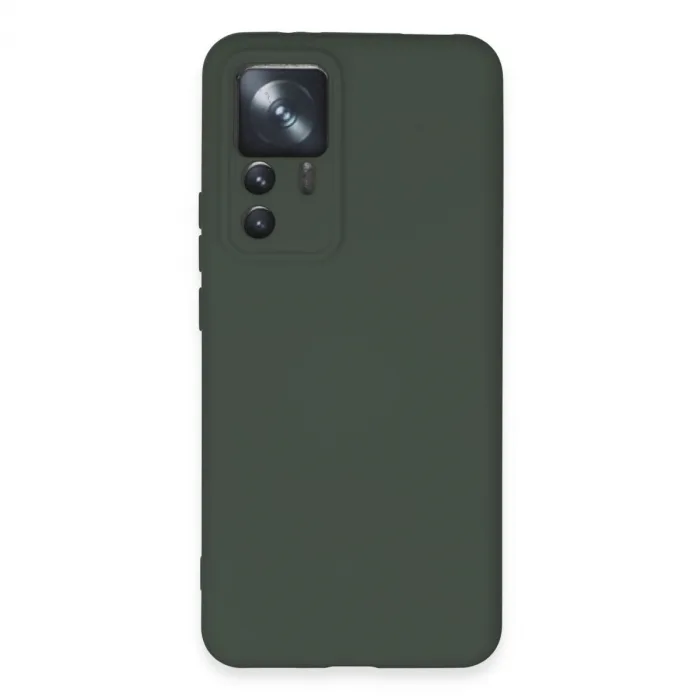 Xiaomi Mi 12t Pro Kılıf Nano İçi Kadife Silikon - Koyu Yeşil