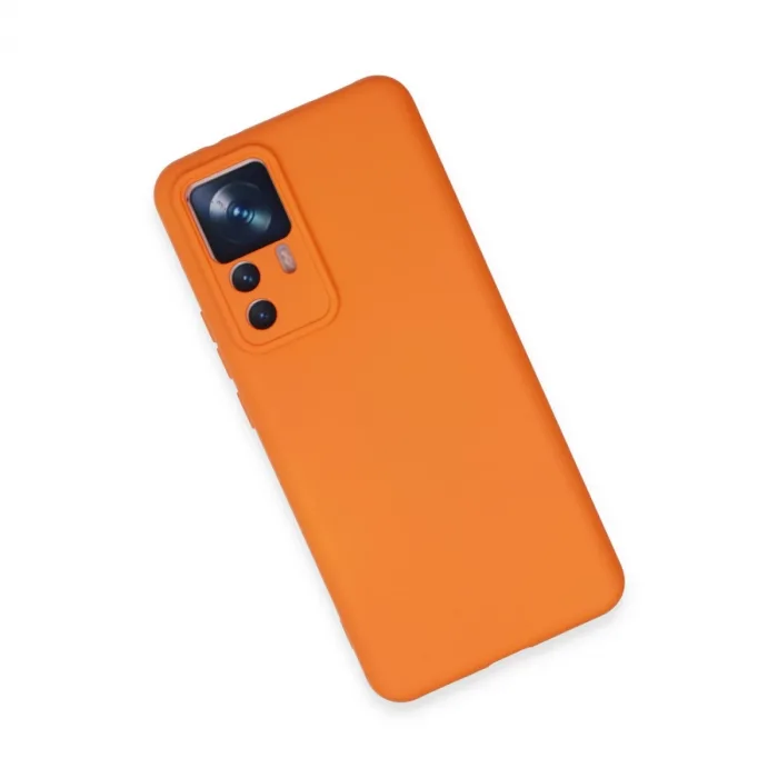 Xiaomi Mi 12t Pro Kılıf Nano İçi Kadife Silikon - Turuncu