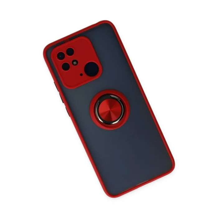 Xiaomi Redmi 10c Kılıf Montreal Yüzüklü Silikon Kapak - Kırmızı