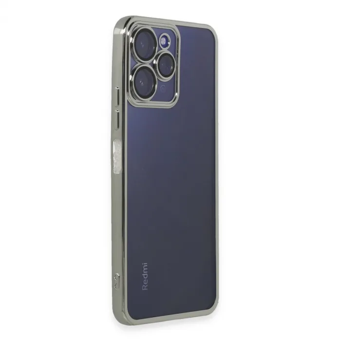 Xiaomi Redmi 12 Kılıf Razer Lensli Silikon - Gümüş