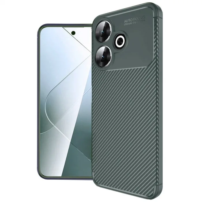 Xiaomi Redmi 13 4g Kılıf Auto Focus Karbon Kapak - Koyu Yeşil