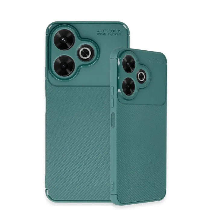 Xiaomi Redmi 13 4g Kılıf Auto Focus Karbon Kapak - Koyu Yeşil