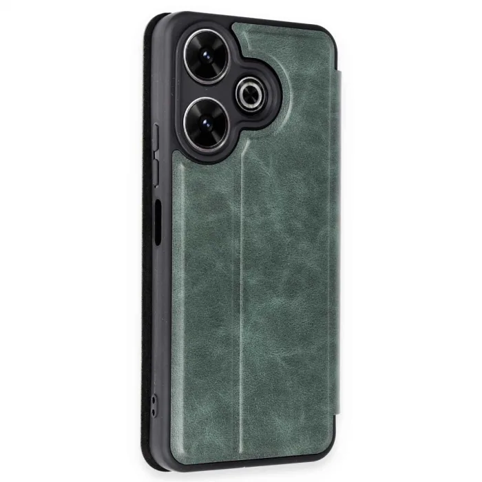 Xiaomi Redmi 13 4g Kılıf Flip Cover - Koyu Yeşil