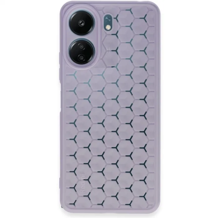 Xiaomi Redmi 13c Kılıf Petek Silikon Kapak - Lila