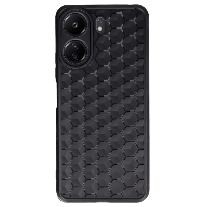 Xiaomi Redmi 13c Kılıf Petek Silikon Kapak - Siyah