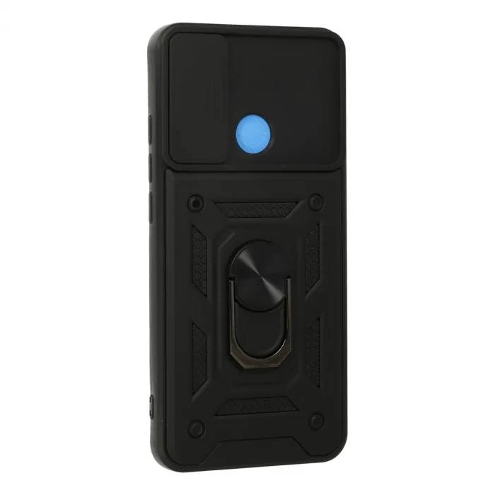 Xiaomi Redmi 9c Kılıf Pars Lens Yüzüklü Silikon - Siyah