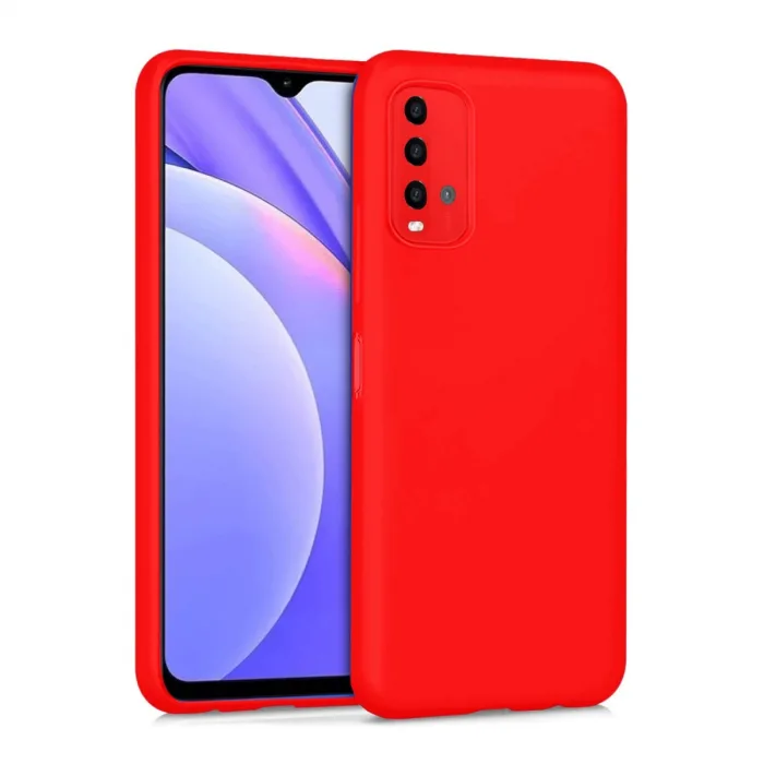 Xiaomi Redmi 9t Kılıf Nano İçi Kadife Silikon - Kırmızı