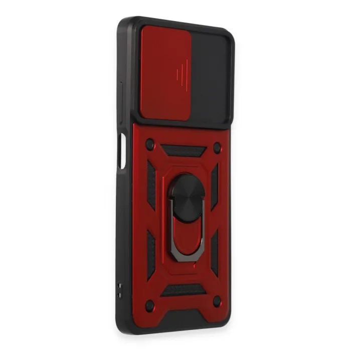 Xiaomi Redmi Note 12 Pro 5g Kılıf Pars Lens Yüzüklü Silikon - Kırmızı