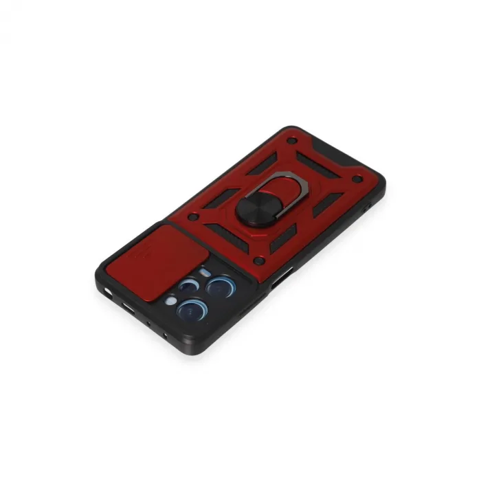 Xiaomi Redmi Note 12 Pro 5g Kılıf Pars Lens Yüzüklü Silikon - Kırmızı