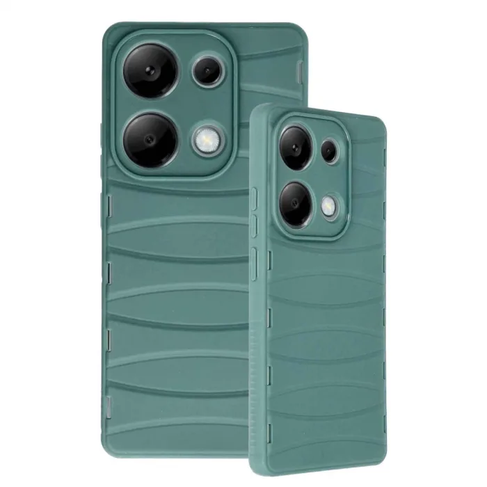 Xiaomi Redmi Note 13 Pro 4g Kılıf Bibercas Silikon Kapak - Koyu Yeşil