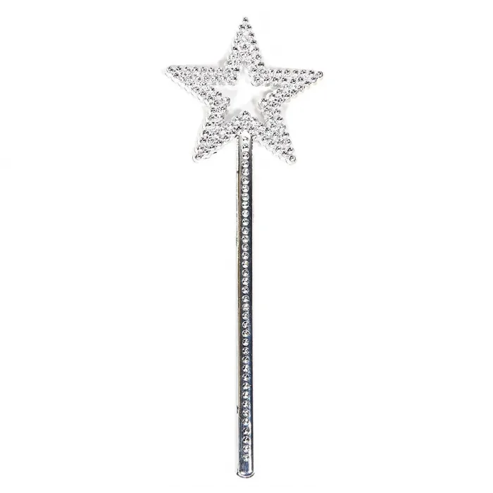 Yıldız Model Peri Asası Melek Asası Prenses Asası Metalize Gümüş Renk