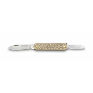 61804 Pirinç İşlemeli Sürmene Çakısı 5,5 / 3,5 Cm - Çift Bıçaklı