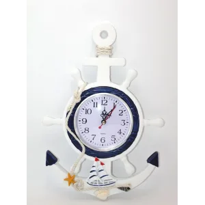 Ahşap Marin Duvara Asmalı Dümenli Saat Alk2446