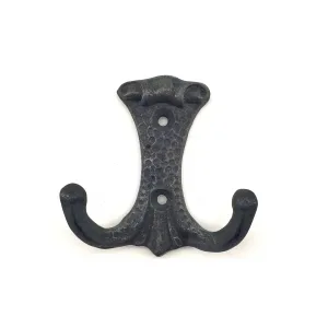 Antika Tarz Dekoratif Pirinç Anıt Çiftli Vestiyer Askı - 85x72 Mm, Oksit