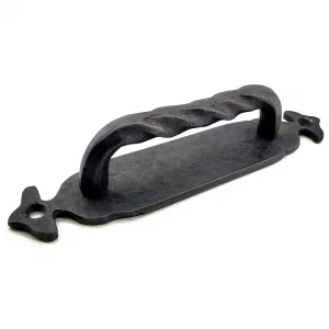 Antika Tarz Dekoratif Pirinç Burgulu Çekme Kol - 148x33 Mm, Oksit