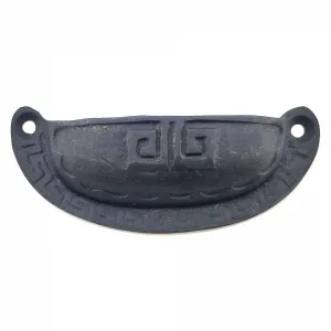 Antika Tarz Dekoratif Pirinç Çizgili Tas Mobilya Kulbu - 37x90 Mm, Oksit