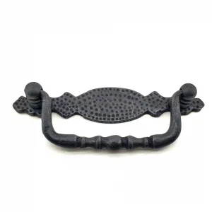 Antika Tarz Dekoratif Pirinç Dövme Sallantı Kapı Kulbu - 43x118 Mm, Oksit