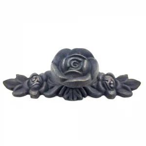 Antika Tarz Dekoratif Pirinç Gül Düğme - 30x100 Mm, Oksit