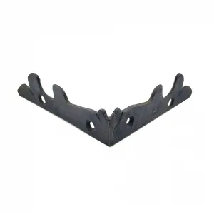 Antika Tarz Dekoratif Pirinç Lale Köşe Gönye - Yan, 105x105 Mm, Oksit