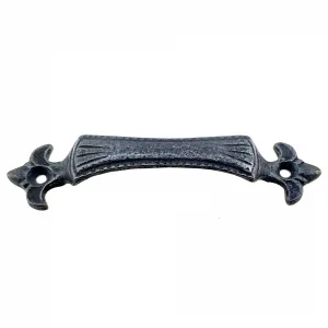 Antika Tarz Dekoratif Pirinç Lale Mobilya Kulbu - 27x115 Mm, Oksit