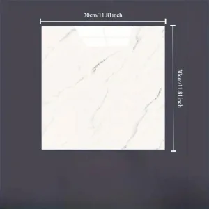 Beyaz Mermer Desenli Alüminyum Plastik Duvar Sticker (30*30)