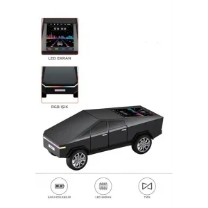 D68 Cyber Model Araba Tasarımlı Bluetooth Hoparlör 15w Güçlü Ses Rgb Led /tws/usb Siyah