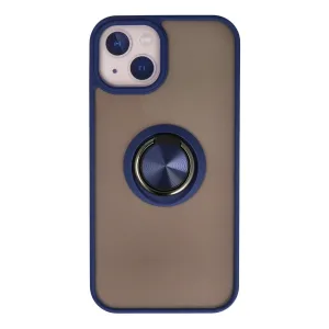 İphone 13 Kılıf Montreal Yüzüklü Silikon Kapak - Lacivert