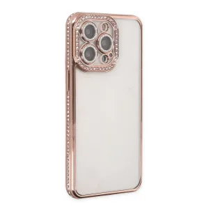 İphone 14 Pro Kılıf Joke Taşlı Silikon - Pembe