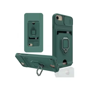 İphone 6 Kılıf Zuma Kartvizitli Yüzüklü Silikon - Yeşil