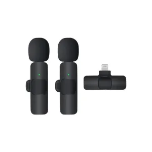 K9 Kablosuz Yaka Mikrofonu Lightning 2’li Mini Mikrofon Youtube Tik Tok 2 Adet