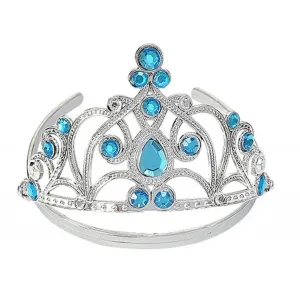 Mavi Taşlı Elsa Çocuk Tacı Prenses Tacı Kraliçe Tacı 16x14 Cm