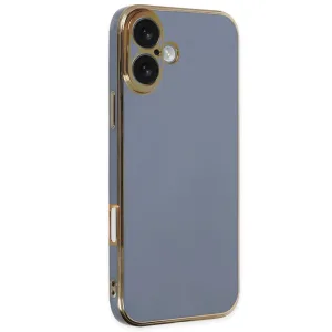 Newface İphone 16 Kılıf Volet Silikon - Mavi