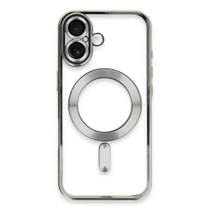 Newface İphone 16 Plus Kılıf Kross Magneticsafe Kapak - Gümüş