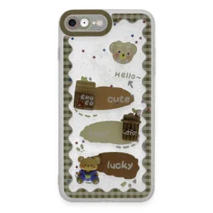 Newface İphone 7 Kılıf Sweet Desenli Silikon Kapak - Şeffaf