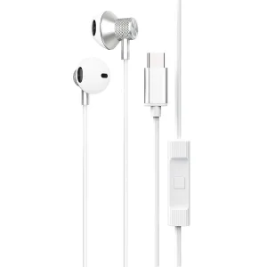 Newface Ls-730 1.2m İphone 15 Serisi İle Uyumlu Type-c Kablolu Kulaklık - Gümüş