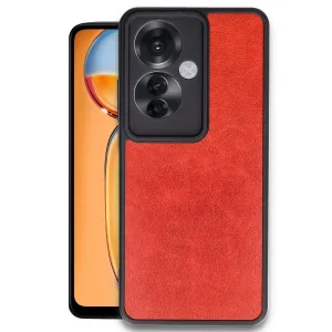 Newface Oppo Reno 11f Kılıf Aras Deri Kapak - Kırmızı