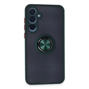 Newface Samsung Galaxy A15 4g Kılıf Montreal Yüzüklü Silikon Kapak - Yeşil