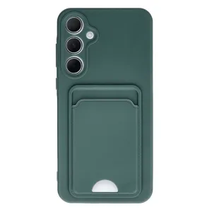 Newface Samsung Galaxy A35 5g Kılıf Kelvin Kartvizitli Silikon - Koyu Yeşil