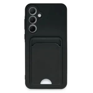 Newface Samsung Galaxy A35 5g Kılıf Kelvin Kartvizitli Silikon - Siyah