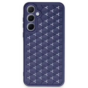 Newface Samsung Galaxy A55 5g Kılıf Petek Silikon Kapak - Lacivert