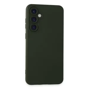 Newface Samsung Galaxy S24 Kılıf Nano İçi Kadife Silikon - Koyu Yeşil