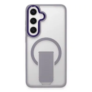 Newface Samsung Galaxy S24 Tork Magsafe Standlı Kapak - Lila