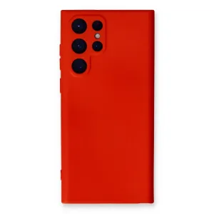 Newface Samsung Galaxy S24 Ultra Kılıf Nano İçi Kadife Silikon - Kırmızı