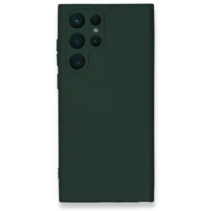 Newface Samsung Galaxy S24 Ultra Kılıf Nano İçi Kadife Silikon - Koyu Yeşil