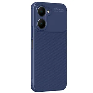 Newface Vivo Y18 Kılıf Auto Focus Karbon Kapak - Lacivert