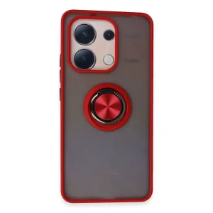 Newface Xiaomi Redmi Note 13 4g Kılıf Montreal Yüzüklü Silikon Kapak - Kırmızı