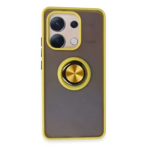Newface Xiaomi Redmi Note 13 4g Kılıf Montreal Yüzüklü Silikon Kapak - Sarı